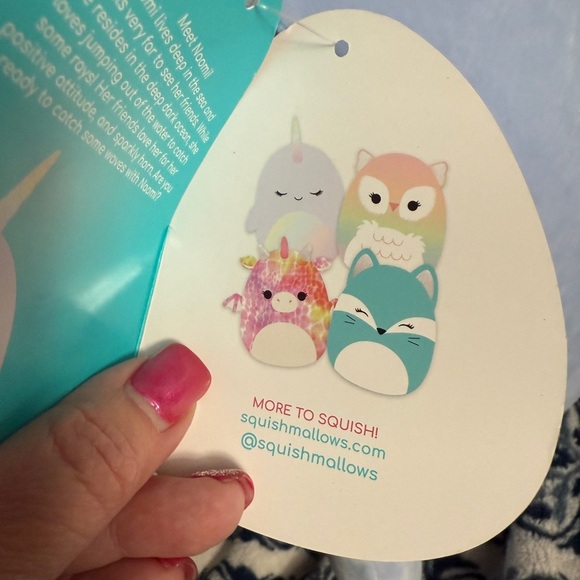 Squishmallow Naomi Plush Narwhal Pillow - Blue and Pastel Sz Large New with Tags - Picture 8 of 12